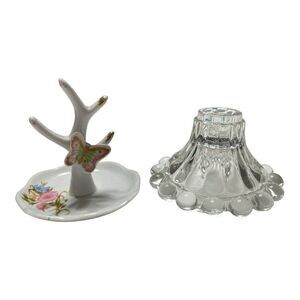 Butterfly Jewelry Holder & Glass Candle Stick Holder